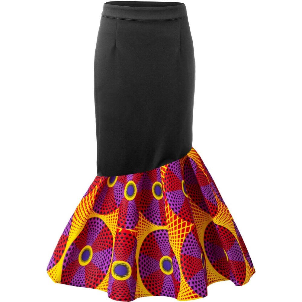 2246 African Print Skirt Kente Pencil SkirtsX-Large,H